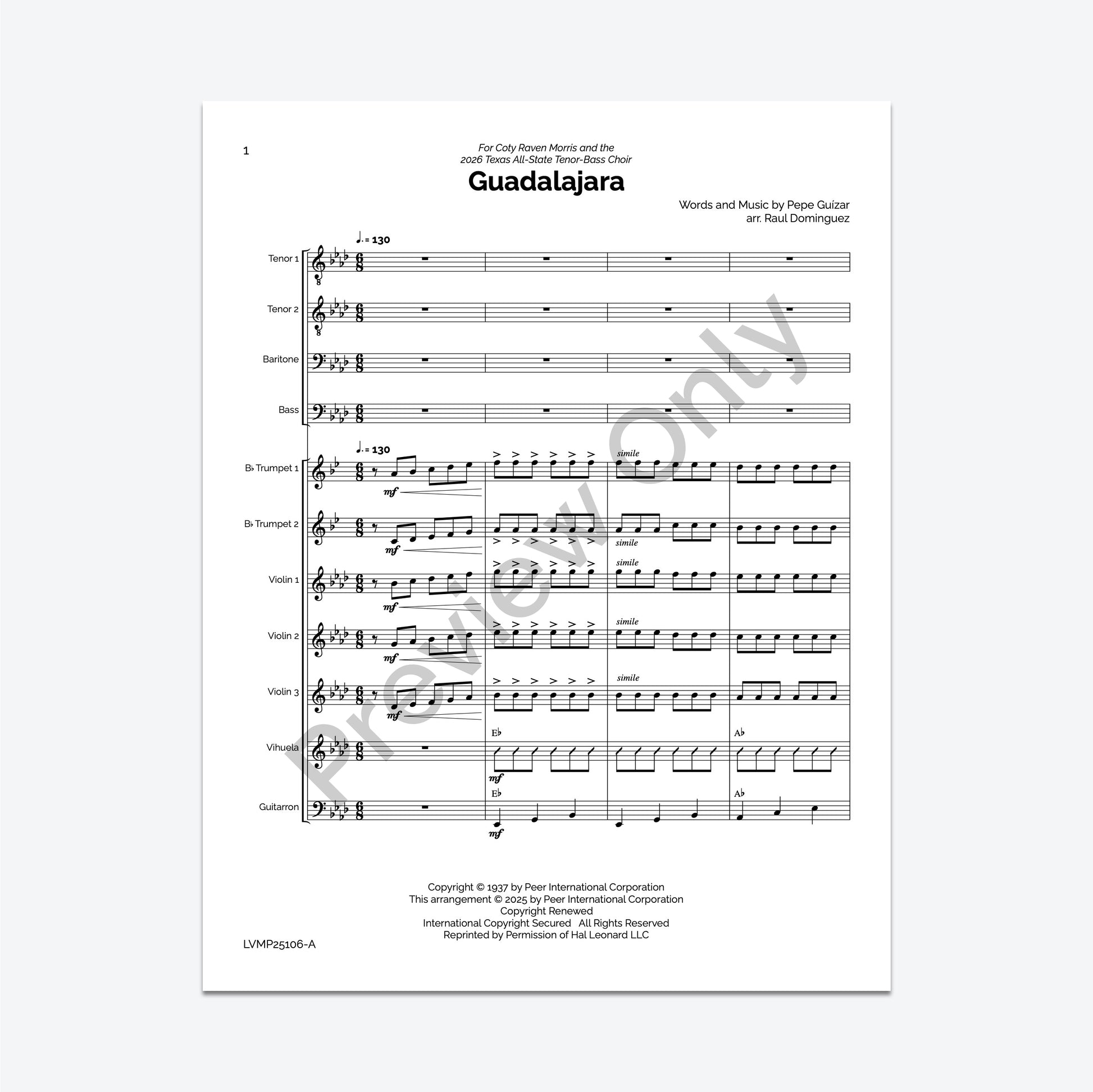 Guadalajara (Conductor's Score)